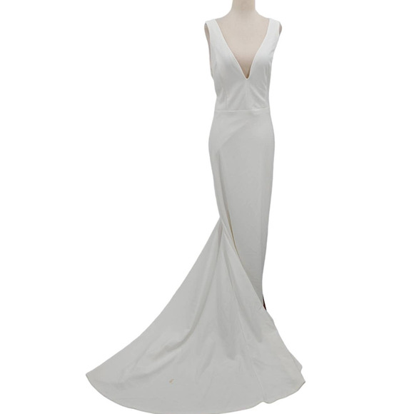 LULU'S XS Extraordinary Romance White Button Mermaid Wedding Maxi Dress B169 - Picture 2 of 13